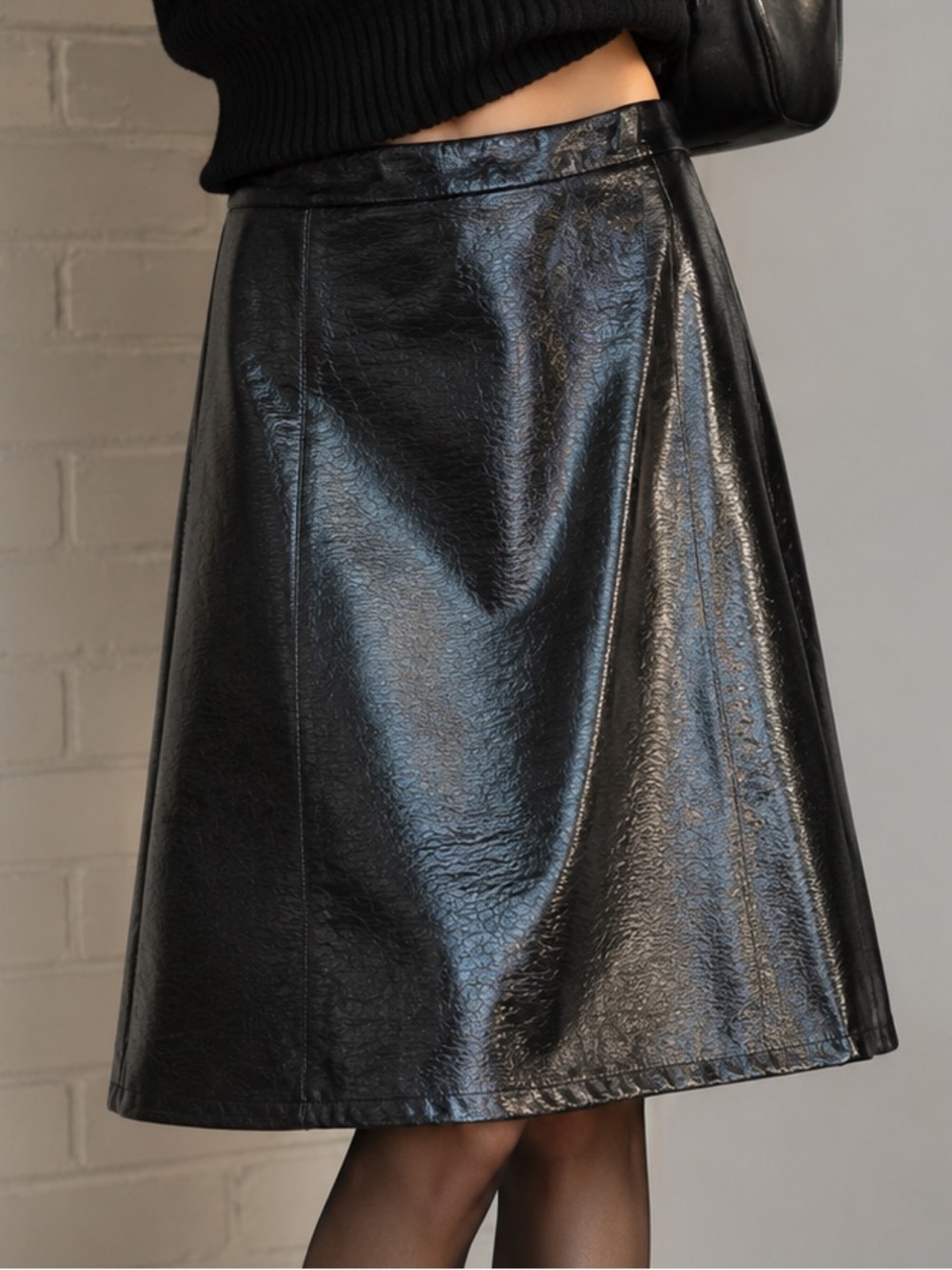 For the Republic Faux Leather A-Line Skirt Size 4 Evening Holiday Party
